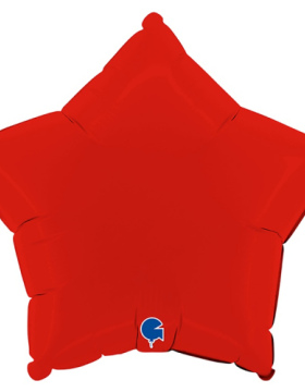 Шар (18''/46 см) Звезда, Matte Red, пастель