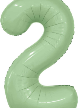 Шар (40''/102 см) Цифра 2, Slim, Олива