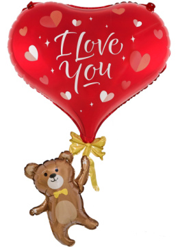 Шар (33''/84 см) Фигура, Мишка с сердцем