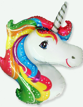 Шар Фигура Единорог, Радужный (голова