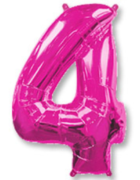 Шар (40''/102 см) Цифра 4, Фуксия