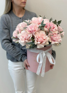 Коробка французских роз Пинк