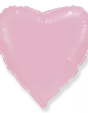 Шар (18''/46 см) Сердце, Розовый, пастель