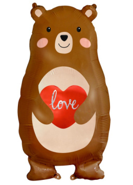 Шар (31''/79 см) Фигура, Мишка с сердцем