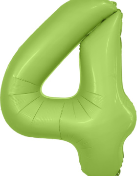 Шар (40''/102 см) Цифра 4, Slim, Фисташка, Сатин