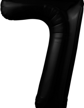 Шар (40''/102 см) Цифра 7, Slim, Черный блеск