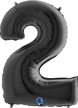 Шар (40''/102 см) Цифра 2, Черный