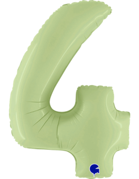 Шар (40''/102 см) Цифра 4, Оливковый, Сатин