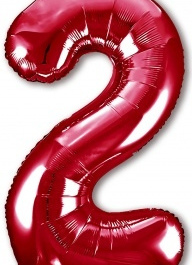 Шар (40''/102 см) Цифра 2, Slim, Красный