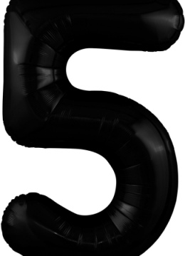 Шар (40''/102 см) Цифра 5, Slim, Черный блеск