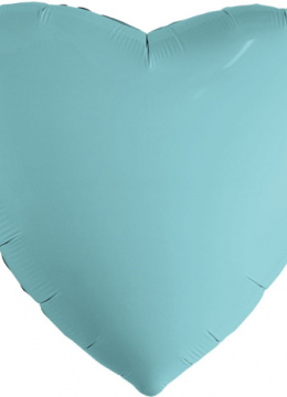 Шар (18''/46 см) Сердце, Аквамарин, сатин