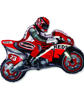 Шар (31''/79 см) Фигура, Мотоциклист, Красный