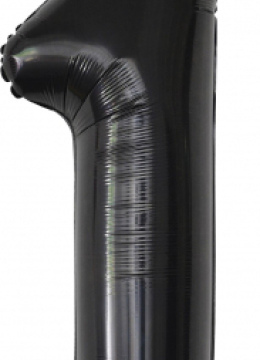 Шар (40''/102 см) Цифра 1, Золотая корона, Черный (в упак)