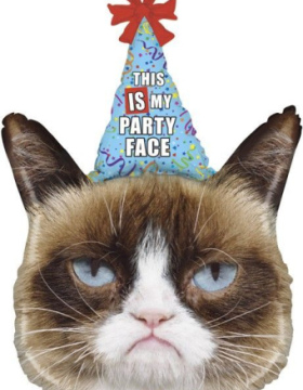 Шар (29''/74 см) Фигура, Сердитая кошка в колпаке