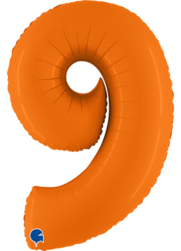 Шар (40''/102 см) Цифра 9, Оранжевый, Сатин