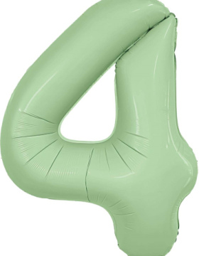 Шар (40''/102 см) Цифра 4, Slim, Олива