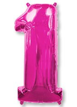 Шар (40''/102 см) Цифра 1, Фуксия