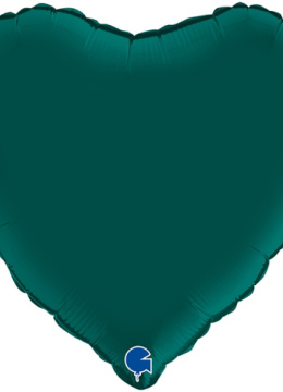 Шар (18''/46 см) Сердце, Emerald Green, сатин