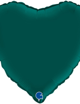 Шар (18''/46 см) Сердце, Emerald Green, сатин