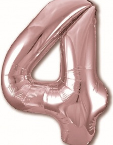Шар (40''/102 см) Цифра 4, Slim, Розовое золото