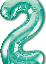Шар (40''/102 см) Цифра 2, Slim, Бискайский зеленый